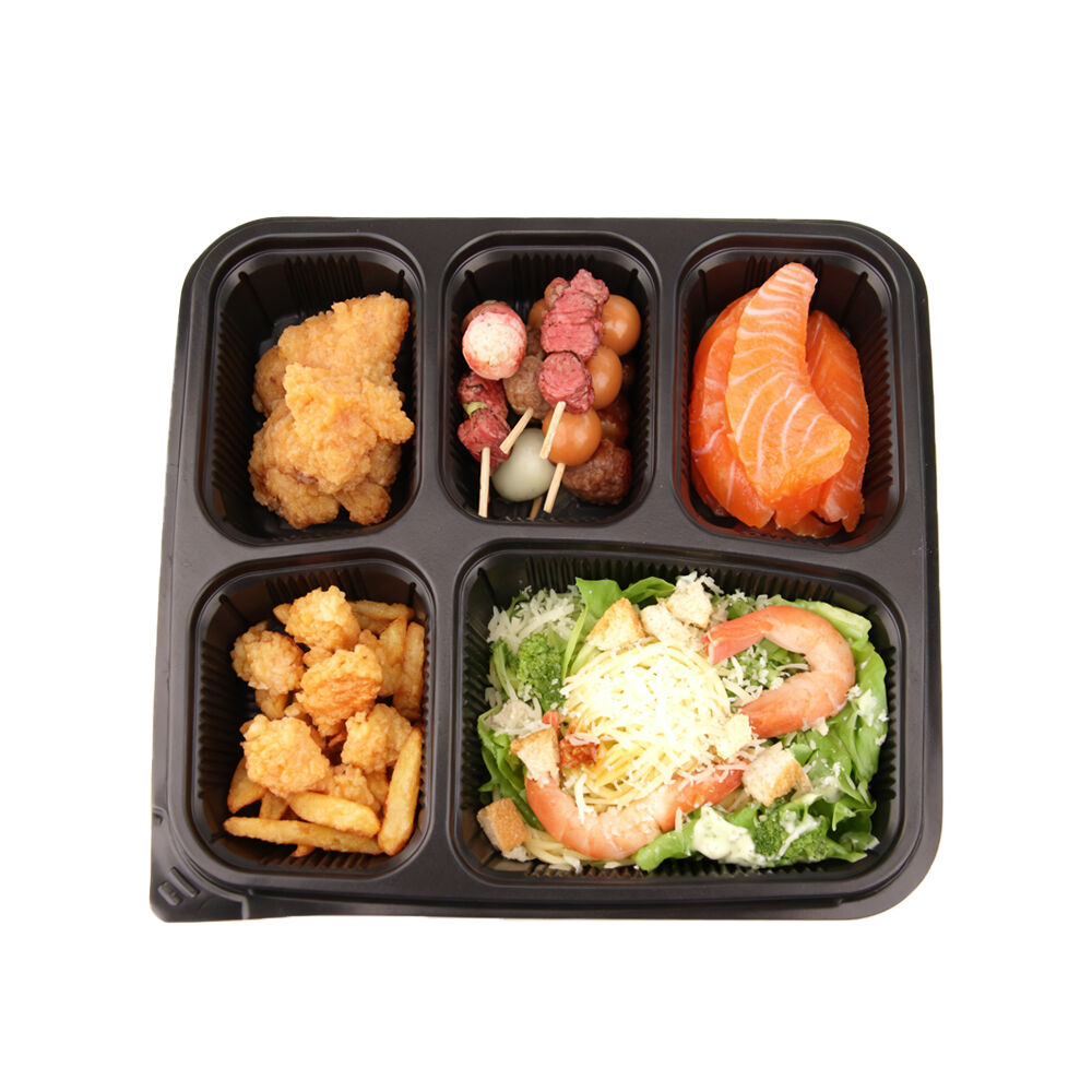 6-compartment food-grade PP disposable takeaway lunch box packaging container