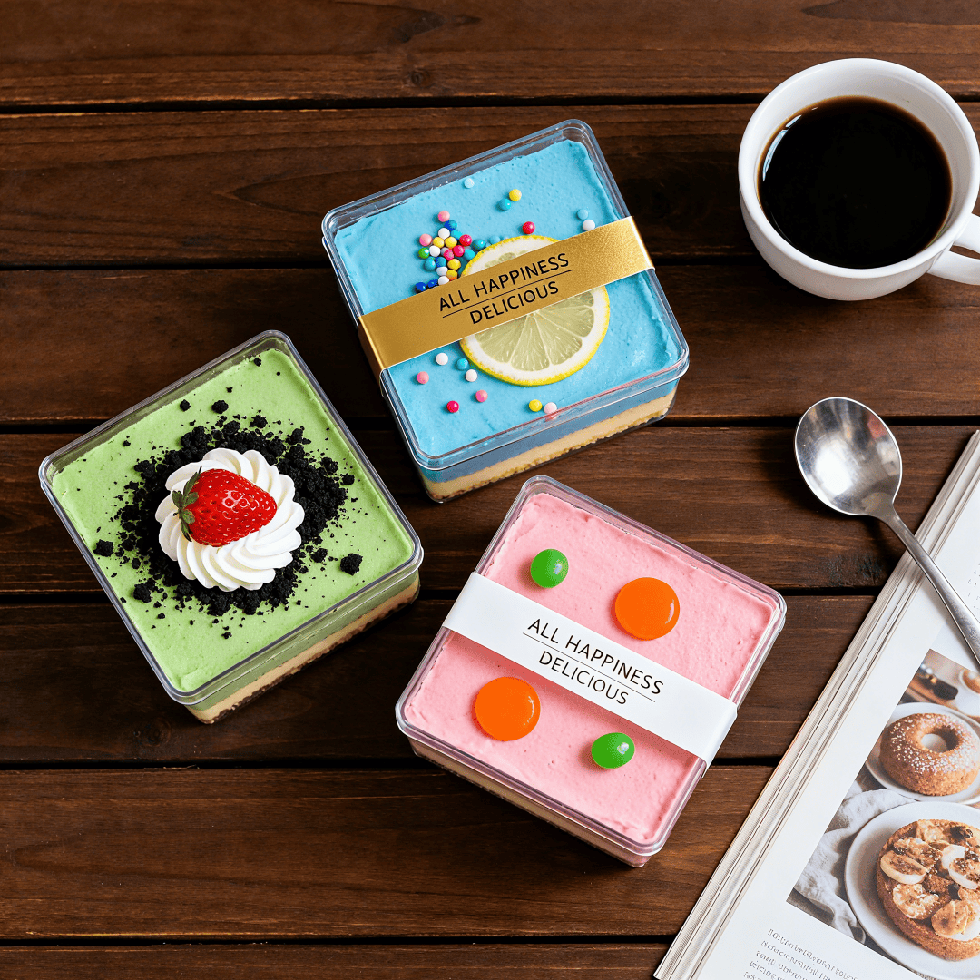 Wholesale Clear PET Tiramisu Containers Food Packaging