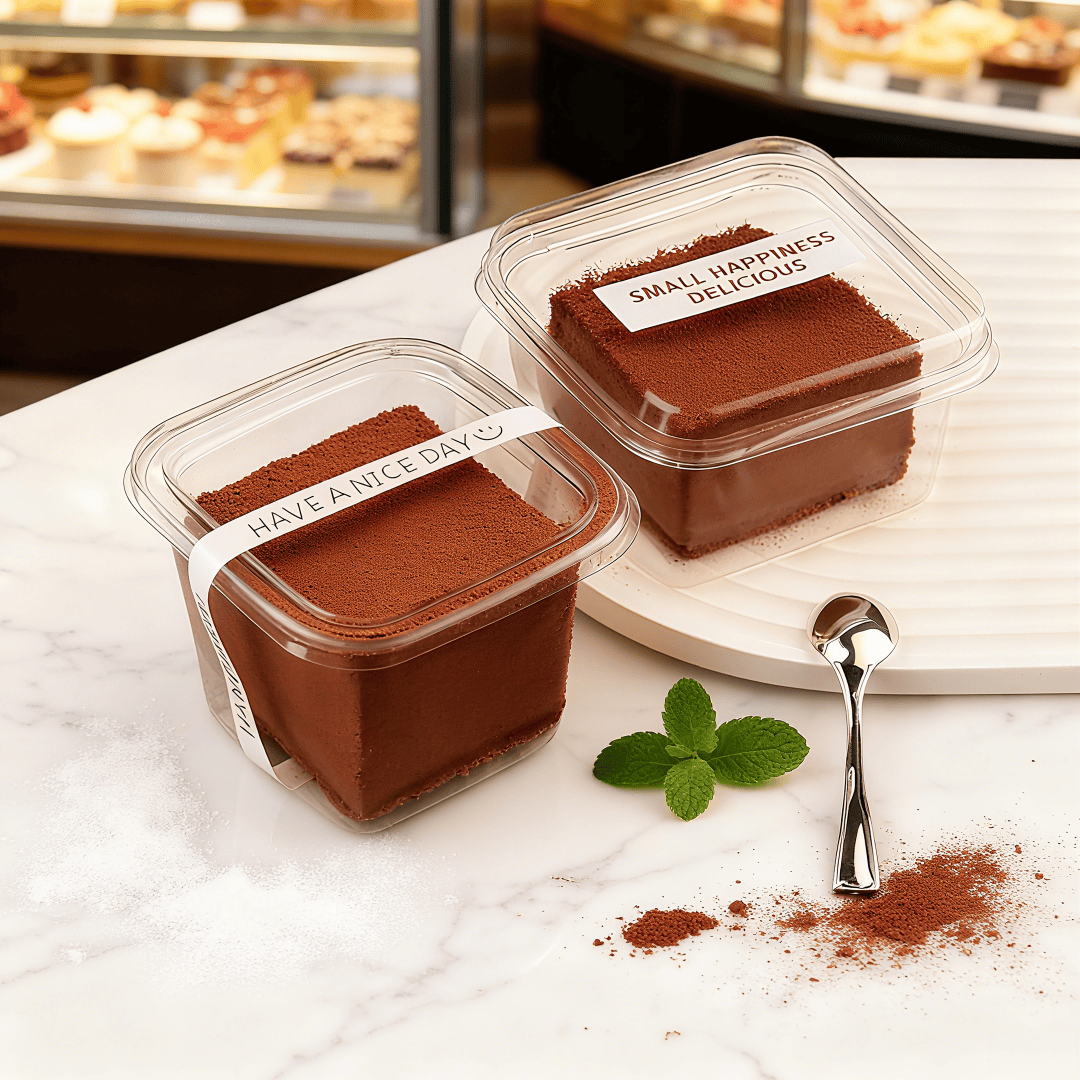 Wholesale Clear PET Tiramisu Containers Food Packaging