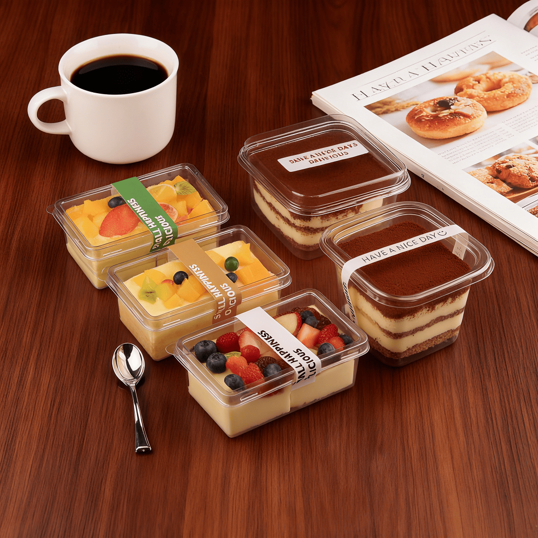 Wholesale Clear PET Tiramisu Containers Food Packaging