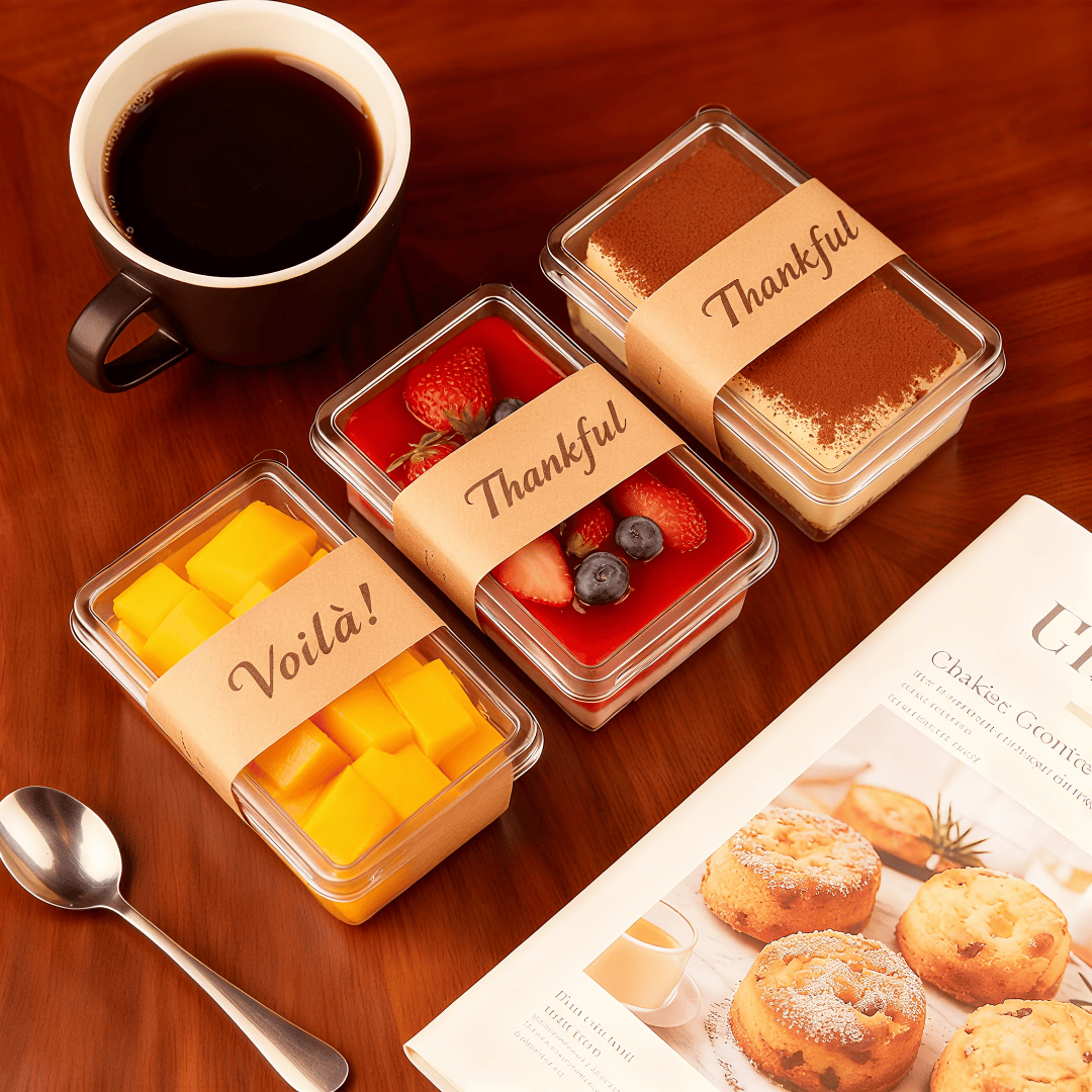 Wholesale Clear PET Tiramisu Containers Food Packaging