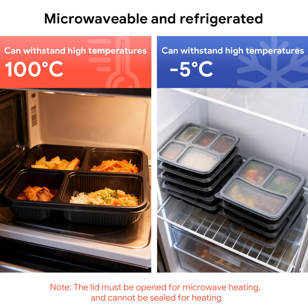実用的で環境にやさしいランチボックス - 電子レンジ・冷蔵可能な6室PPブリスター製ランチボックス