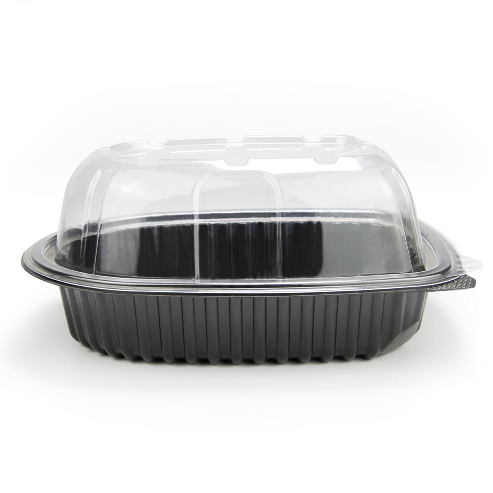 Boîte de dinde en PP jetable avec couvercle transparent en PET