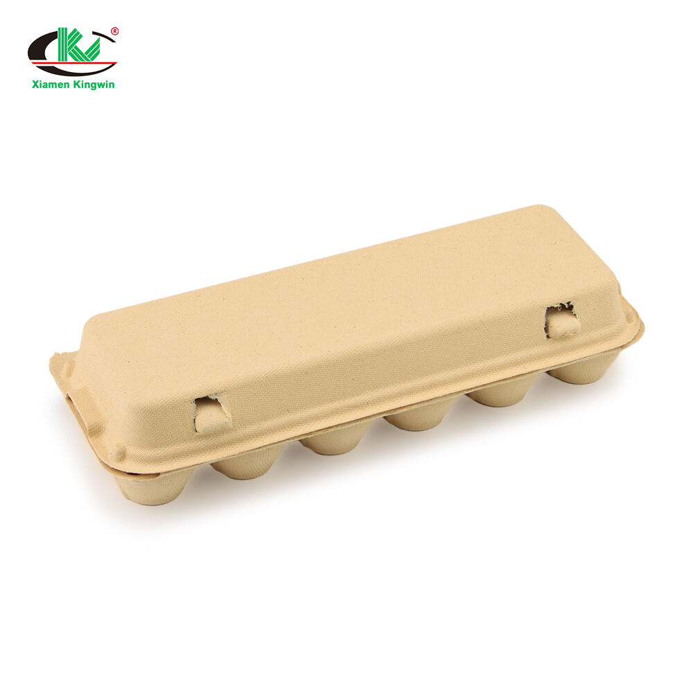 กล่องบรรจุไข่ 12 ช่อง สีหลักจากเยื่อกระดาษ