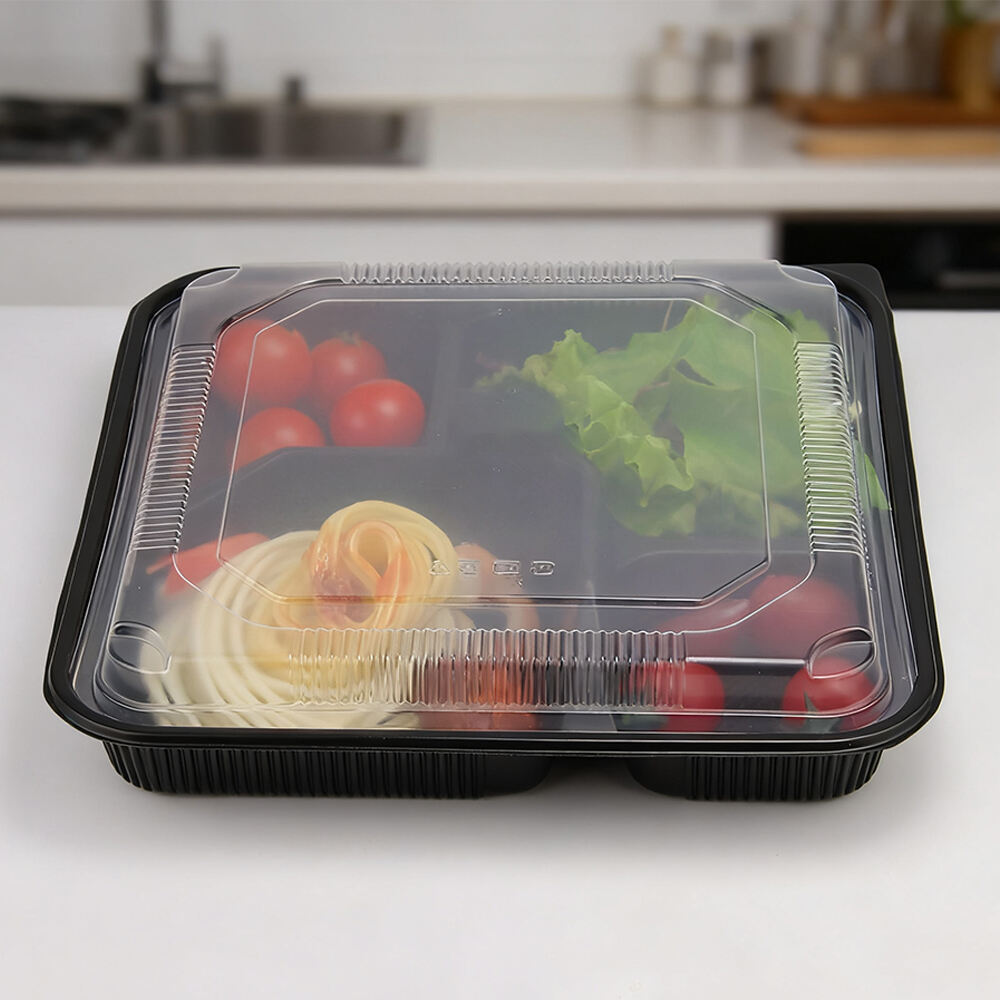Jednorazowy pojemnik PP na jedzenie na wynos z pokrywką PET | Przeciwprzeciekowe pudełko do mikrofalówki