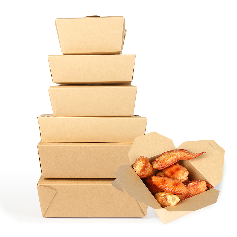 Customized disposable outer corner four-sided cover kraft paper box