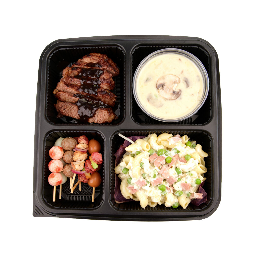 4-compartment food-grade PP disposable takeaway lunch box packaging container