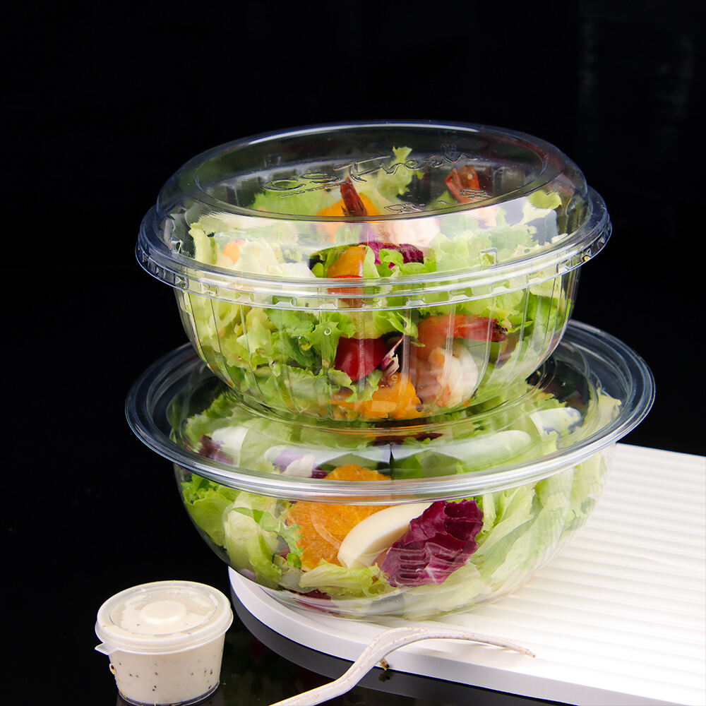 Fabriksgrosengang madkvalitet PET gennemsigtig salatskål