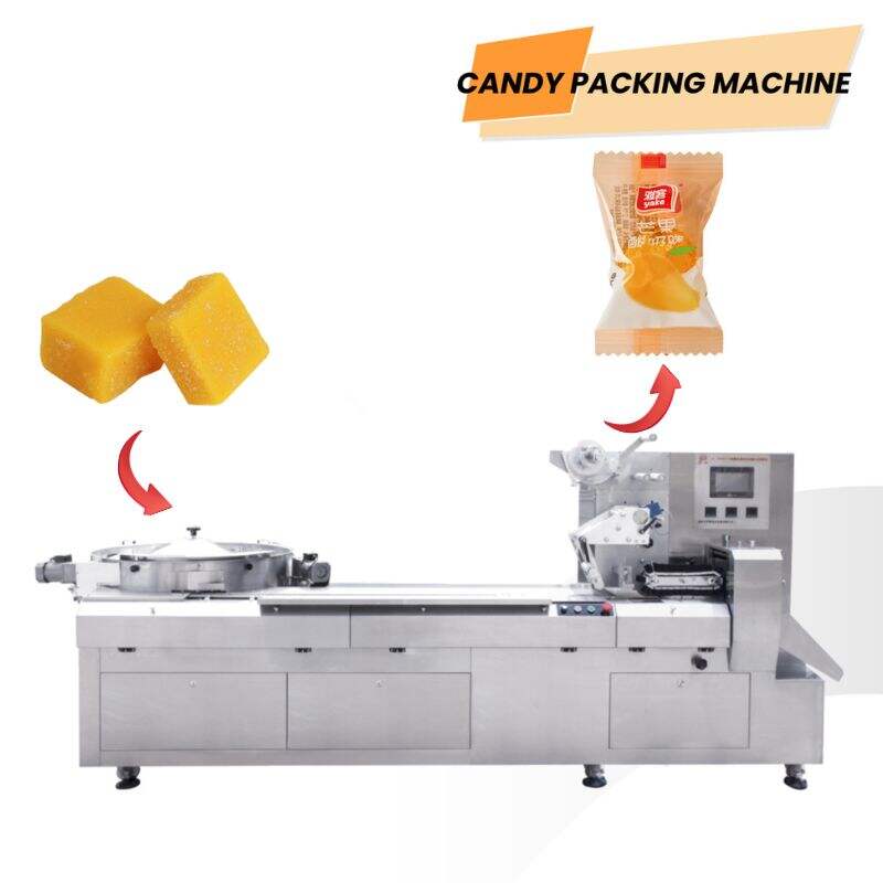 Bonbon-Kissenverpackungsmaschine, Bonbon-Verpackungsmaschine mit 3 Servomotoren