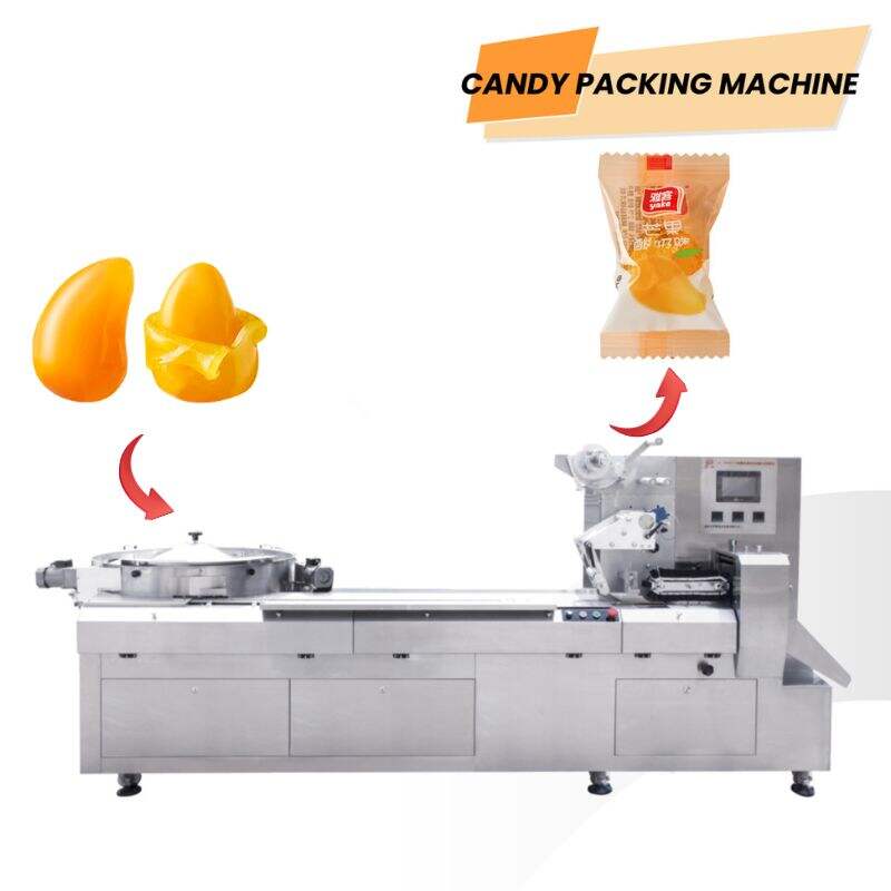 Gelee-Verpackungsmaschine mit kissenförmiger Versiegelung für weiche Mango-Bonbons, Flow-Verpackungsmaschine