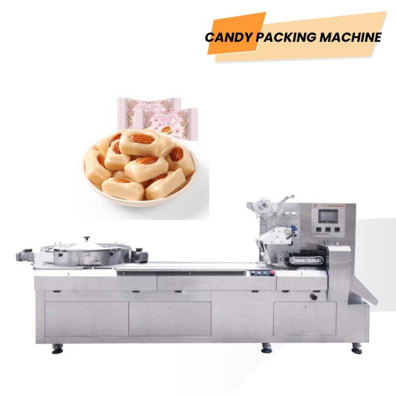 Karamell-Süßwaren-Hochgeschwindigkeits-Automatische Kissenverpackungsmaschine, Gummibärchen-Verpackungsmaschine