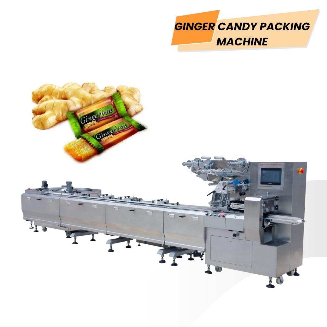 Ingwerbonbon-Kissenverpackungsmaschine mit Scheiben-Zuführung, Durchlaufverpackungsmaschine für Ingwerbonbons