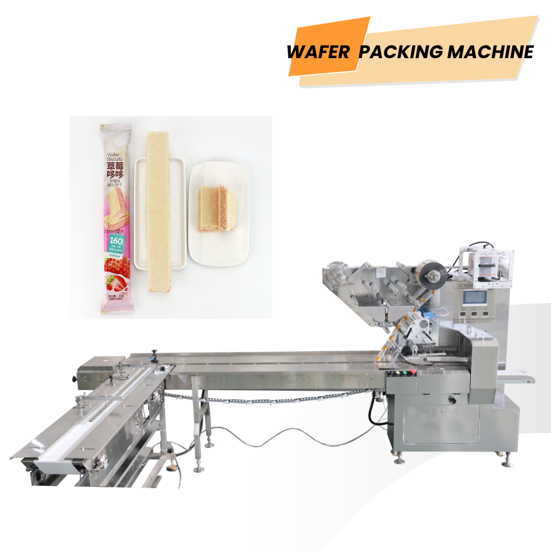 Automatic Chocolate Wafer Biscuit Packing Machine Food Horizontal Packing Machine with Pusher