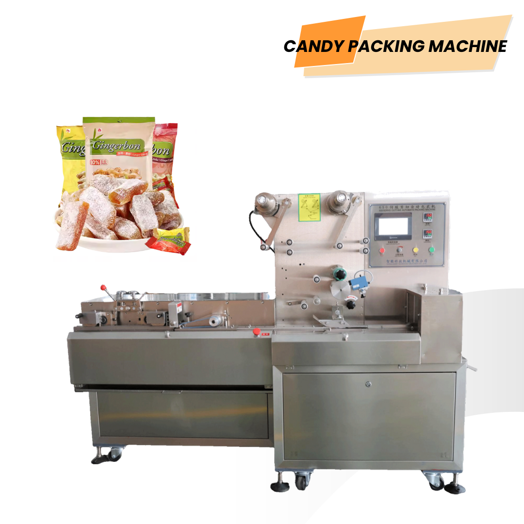 Automatische Ingwerbonbon-Schneide- und Verpackungsmaschine für Kissenverpackungen, Ingwerbonbon-Verpackungsmaschine