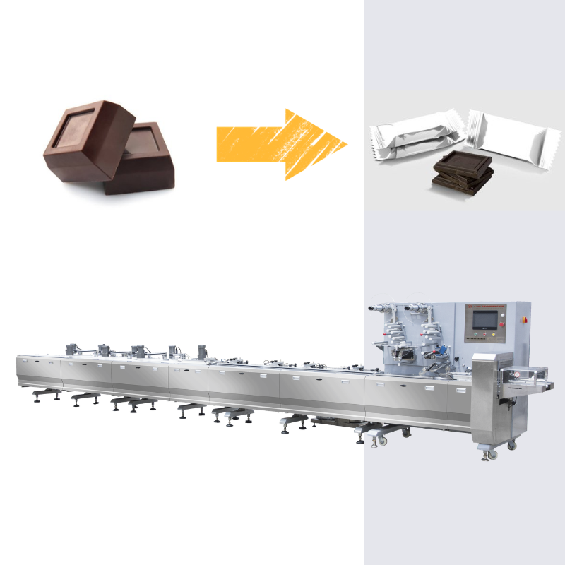 High Speed Automatic Chocolate Flow Packaging Machine Snack Bar Horizontal Pillow Packing Machine