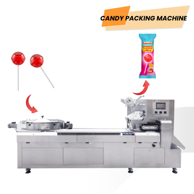 Macchina automatica orizzontale per il confezionamento di caramelle e lecca-lecca