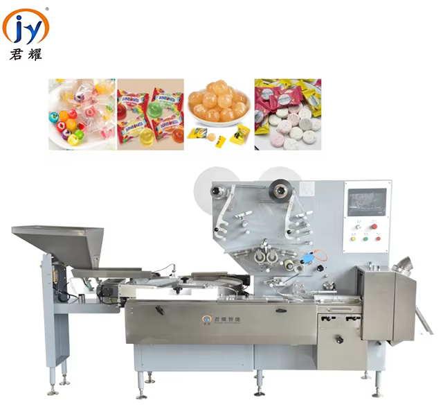 product industrial disc feeding pillow packing machine full servo industrial touch screen control hard candy pillow packing machine-1