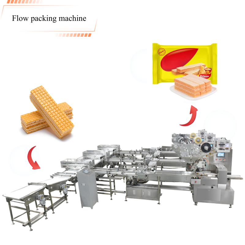 Wafer Pillow Packing Machine Wafer Biscuits Family Packer Horizontal Wrapping Machine