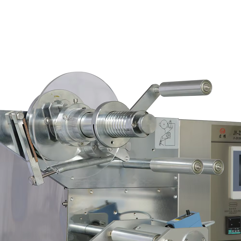 product easy to operate chocolate pillow packing machine with card feeder three servo motors control for candy food packaging paper bags-3