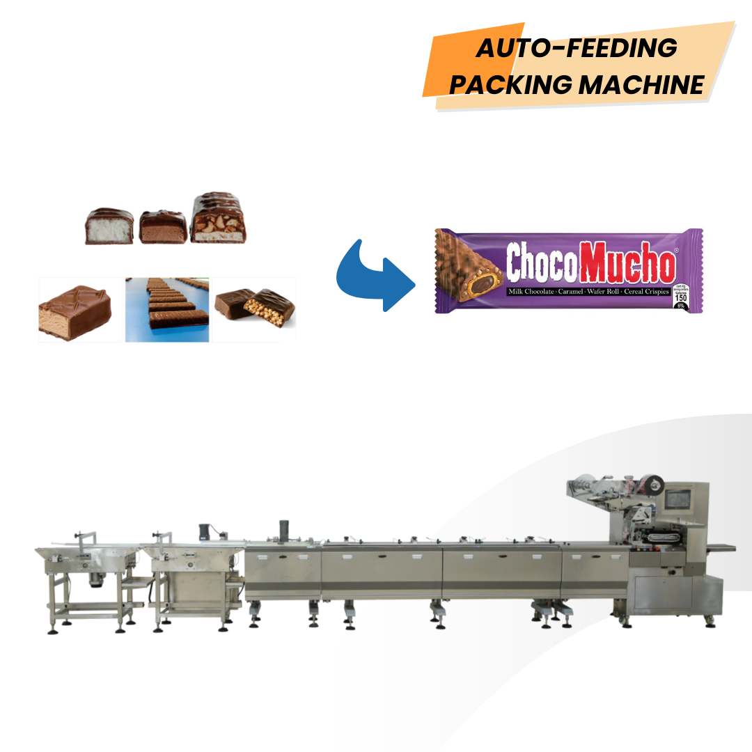 Automatic Packaging Machinery Biscuit Flow Wrapping Feeding Packing Machine Snack Food Packaging Line