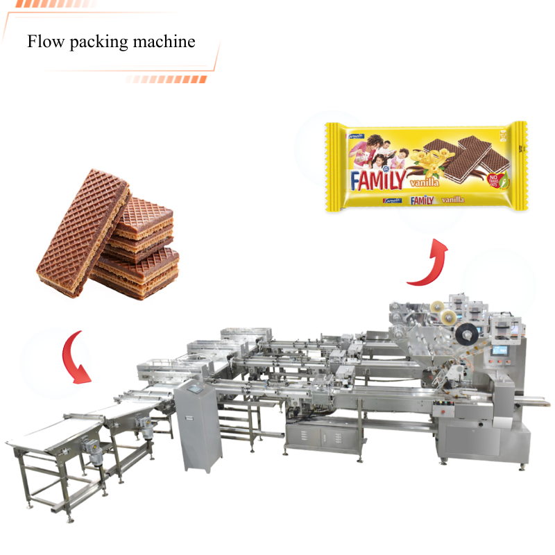 Automatic Multi-Row Package/Family Pack Biscuits Wafers/Egg Yolk Pie Horizontal Packing Packaging Machine