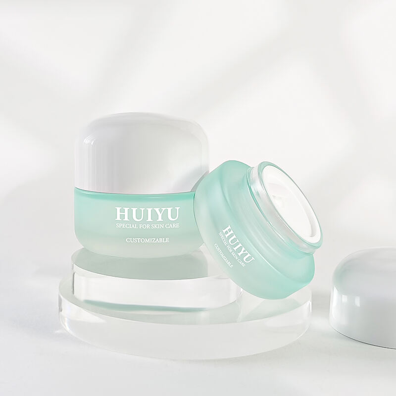 Gradient hellgrünes Glasset für Hautpflege mit weißen Verschlüssen HY-2458