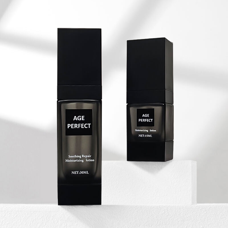 Tilpasset Private Label Glass Mat 15ml 30ml Creme Pumpeflaske Firkantet Tom Væskemake-up Flaske