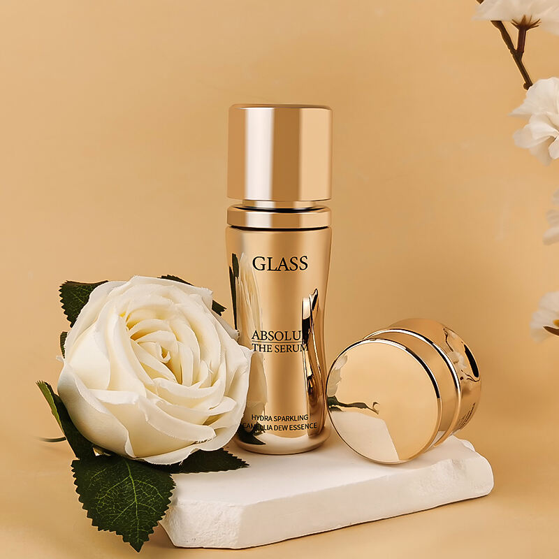 Großhandel Hochwertige Luxus Gold Hautpflege Glasflaschen HY-2455