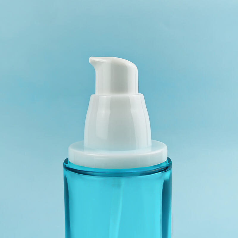 Individuell Seidenbedruckt Blau Hautpflege Glascreme Flasche und Dose HY-2442