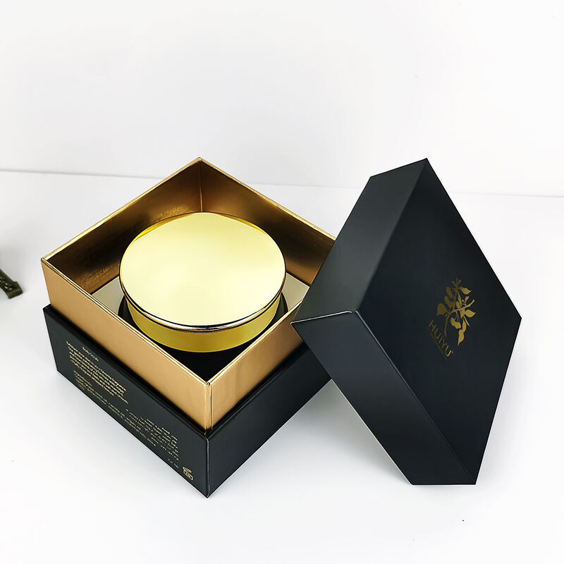 Luxus Gold-Schwarz Breitmund-Dose für Hautpflegecreme mit Box HY-1865