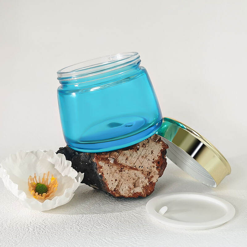 100g Maßanfertigung Weißer Glasbehälter mit Breitem Mund für Creme HY-1865
