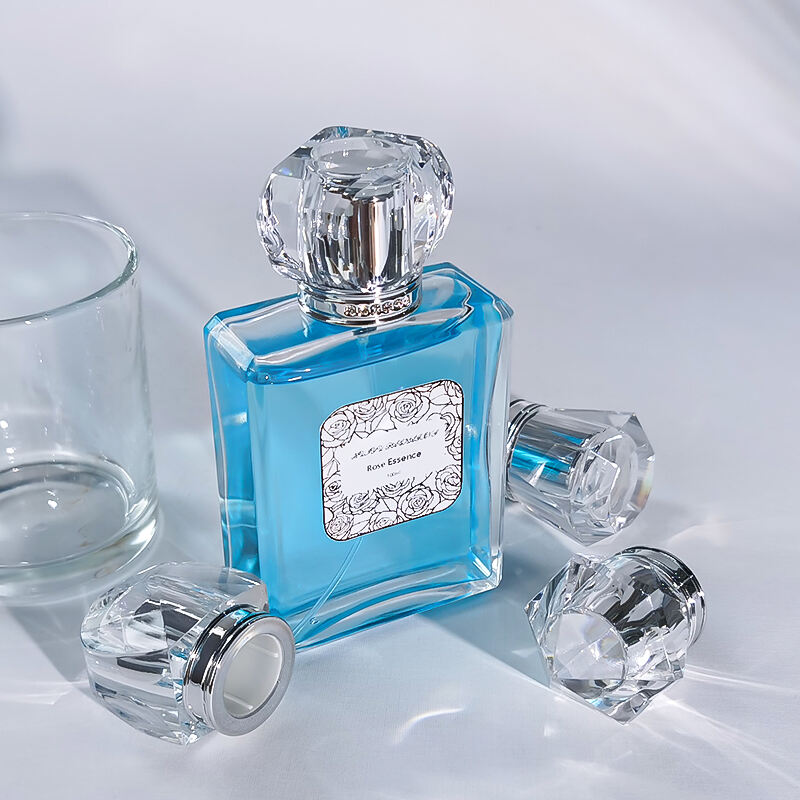 Individuell gestaltbarer 100ml durchsichtiger quadratischer Glasduftflakon HY-S003