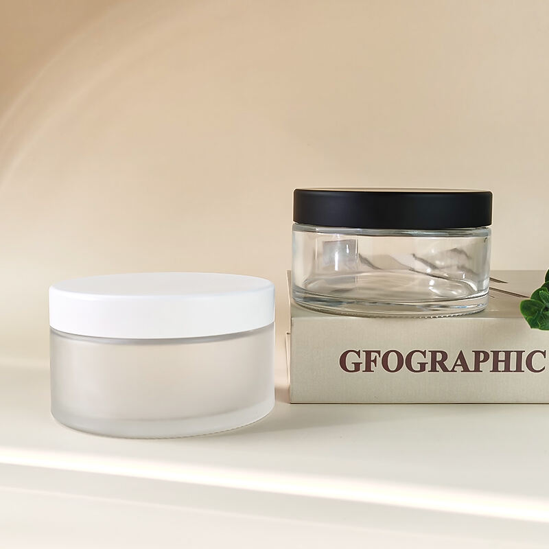200g 250g Klarsicht Transparent Matte Kosmetik Glas Runde Body Butter Gläser Emulsion Creme Behälter HY-1904
