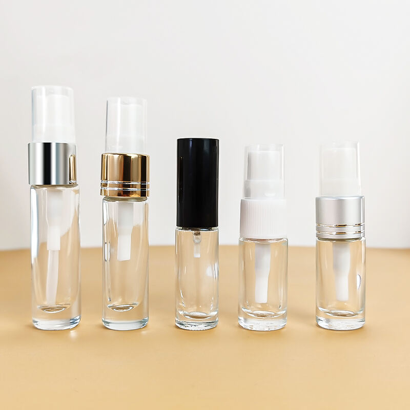 Transparent 2ml 5ml 10ml Taschenmini Glas-Spray-Parfümflasche für Tests HY-S038