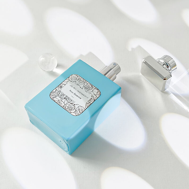 Elegante Blaue Glas Parfumflasche 100ml HY-S006