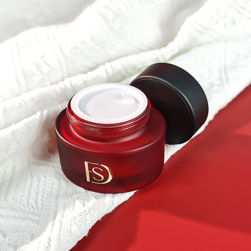Luxe Donkerrood 30g 50g Glanzend Matte Glazen Potten met Deksels Huidverzorging Gezichtscrème Lotion Container