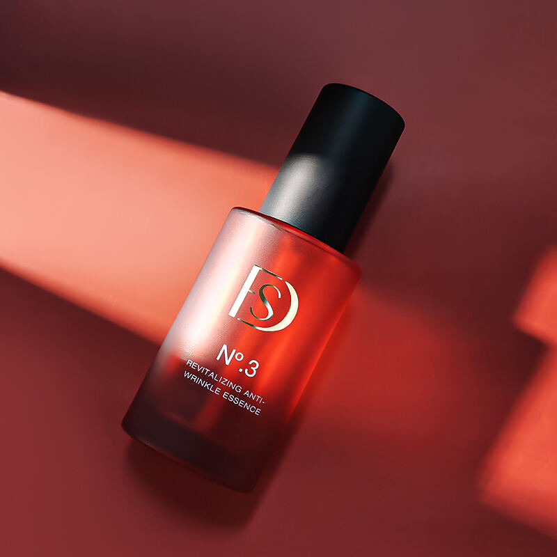 Förpackning för hudvårdsflaskor, lyxig röd 120 ml, 40 ml, anpassat logotyp, kosmetikaglasflaska med pump HY-2479