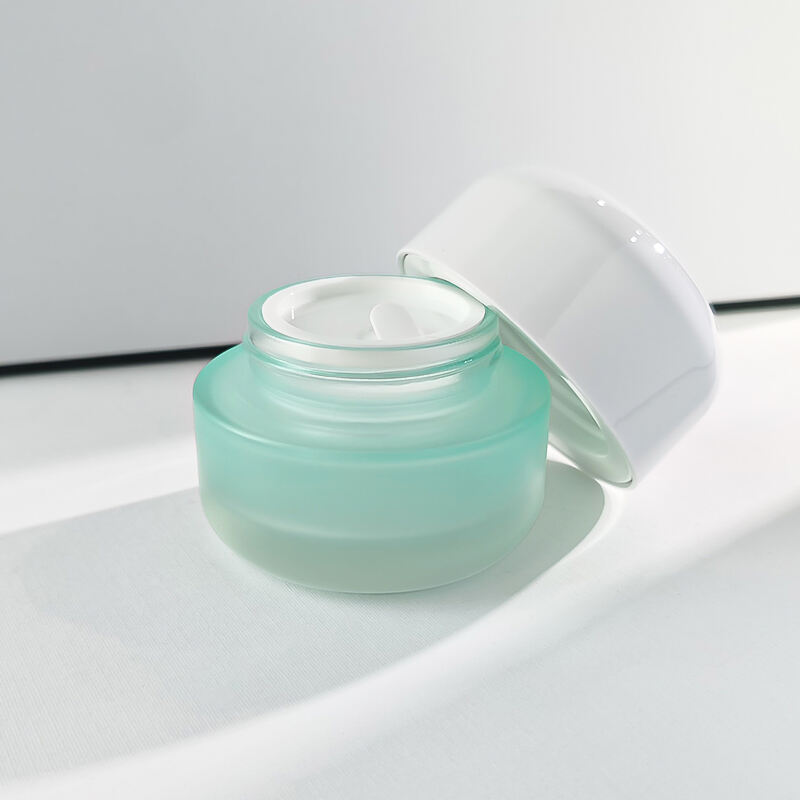 Gradient hellgrünes Glasset für Hautpflege mit weißen Verschlüssen HY-2458