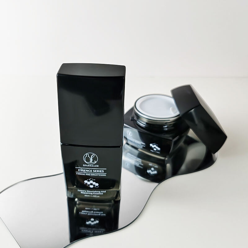 Gradient Black Flat Glass Cosmetic Packaging Set HY-2445