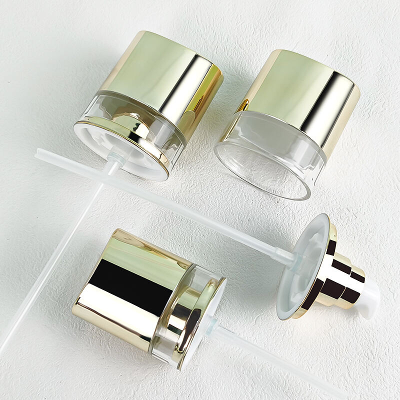 Natürliches Grün Kosmetik Glasfläschchen Set mit Pump HY-2441