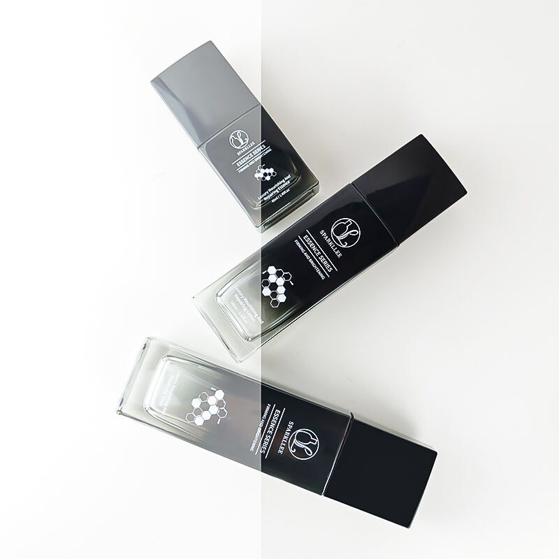 Gradient Black Flat Glass Cosmetic Packaging Set HY-2445