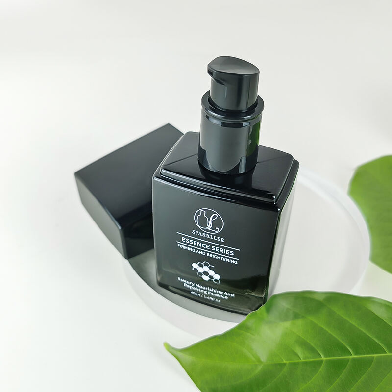 Gradient Black Flat Glass Cosmetic Packaging Set HY-2445