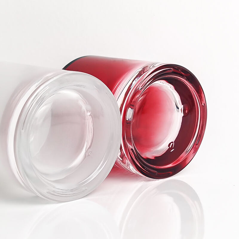 Glass Cosmetic Packaging Luxury Red Empty Skin Care Serum Dropper Bottle 50ml
