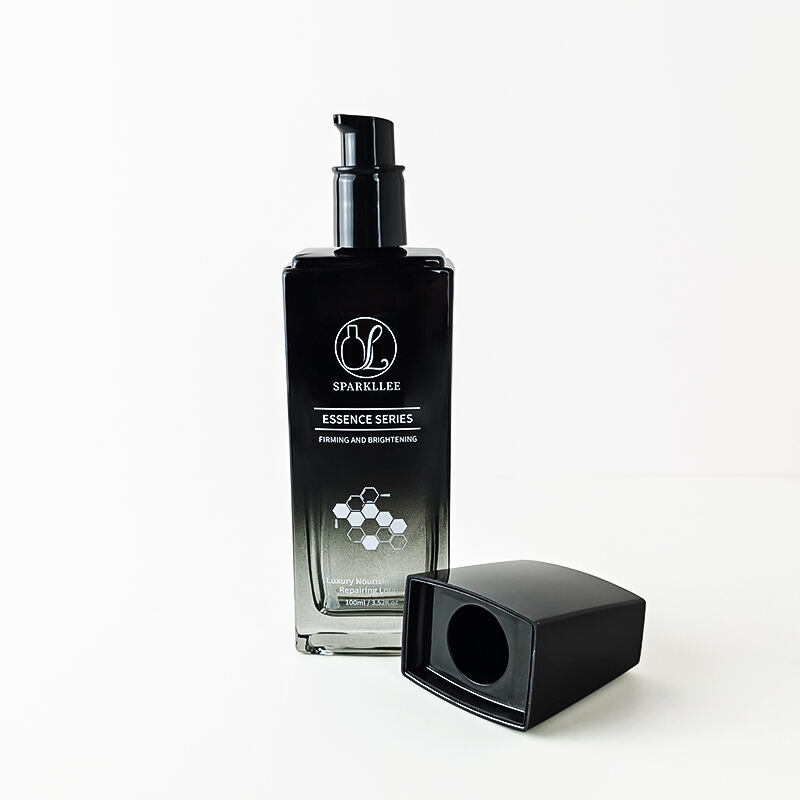 Gradient Black Flat Glass Cosmetic Packaging Set HY-2445