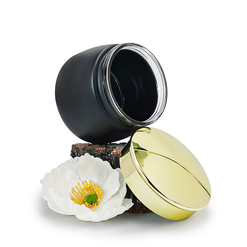 Luxus Gold-Schwarz Breitmund-Dose für Hautpflegecreme mit Box HY-1865