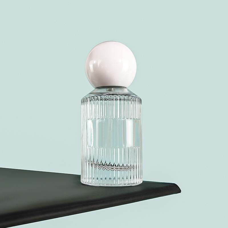 Sonderangebot ODM OEM Klare Zylinder 30 ml Vertikale Kornstruktur Parfumflasche Glas mit Verpackung