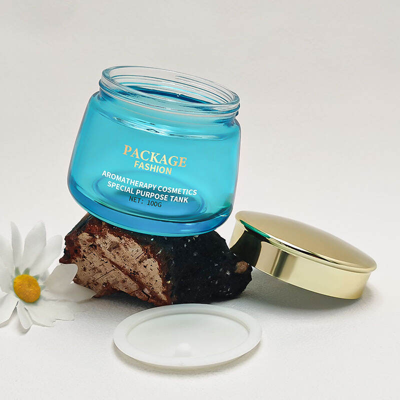 100g Maßanfertigung Weißer Glasbehälter mit Breitem Mund für Creme HY-1865