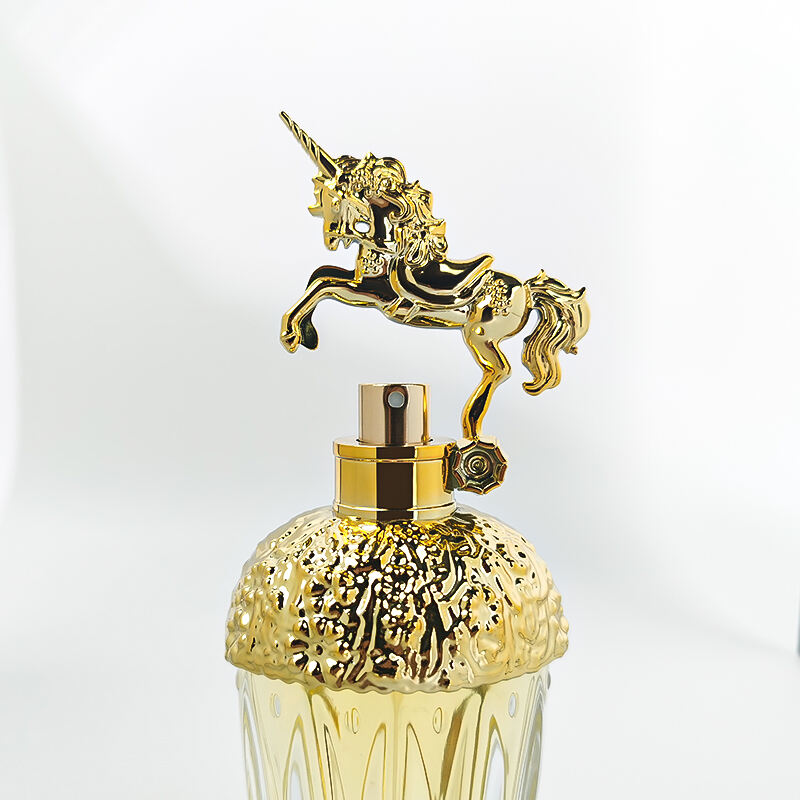 Eco-friendly Refillable Luxury Unique Perfume Bottles with Golden Cap 50ml 80ml Clear Perfume Glass Bottle