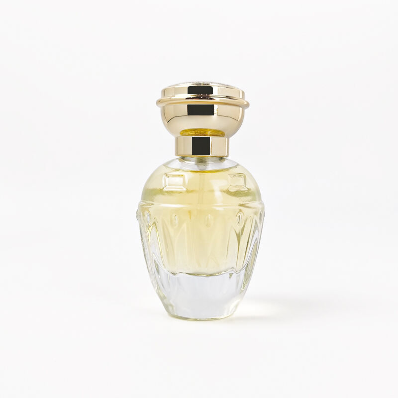 Eco-friendly Refillable Luxury Unique Perfume Bottles with Golden Cap 50ml 80ml Clear Perfume Glass Bottle