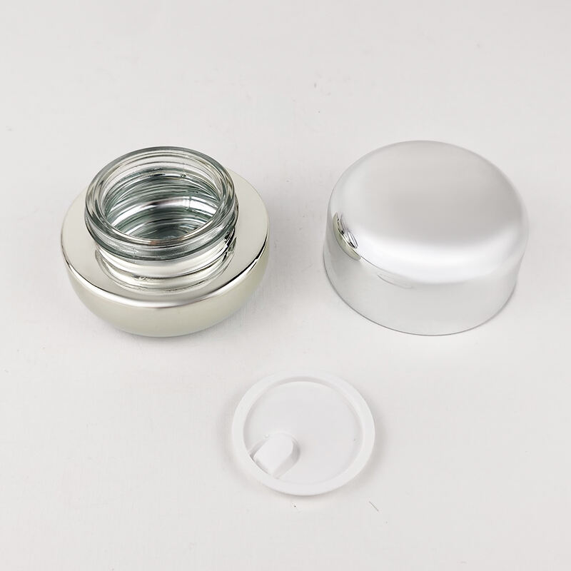 Goldverkleidung Luxusglas Kosmetikverpackung Set 100ml 50ml Cremepumpe Flaschensets HY-2458